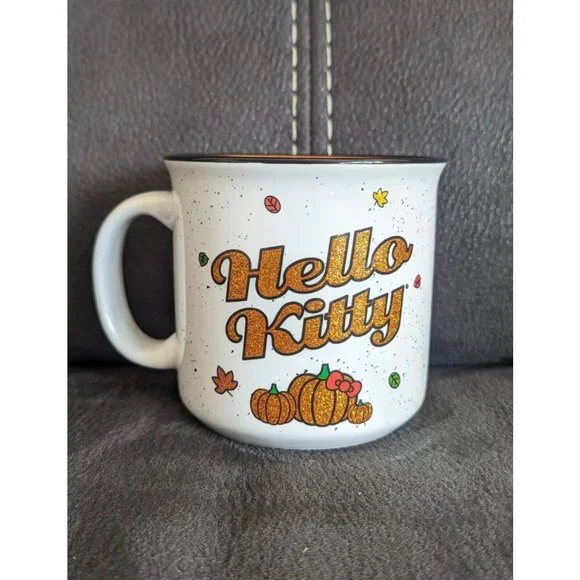 New! Hello Kitty Pumpkin Bling Coffee Mug! - Picture 2 of 2